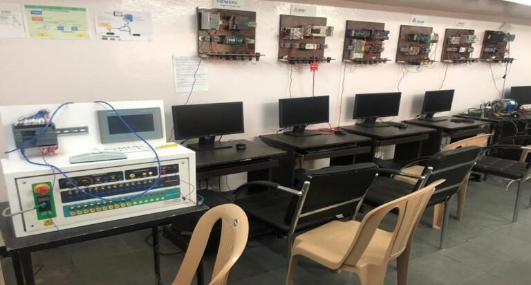 Inside the lab of industrial automation training lab.