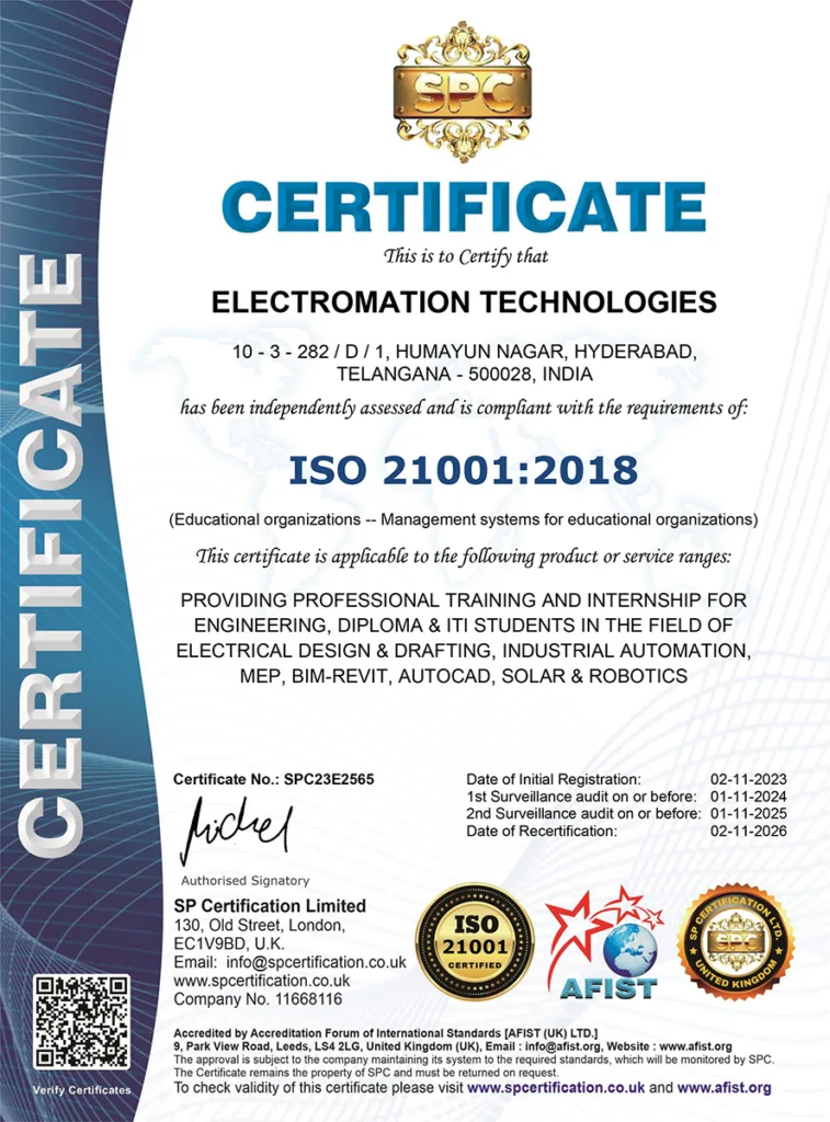 ISO certification of compliance