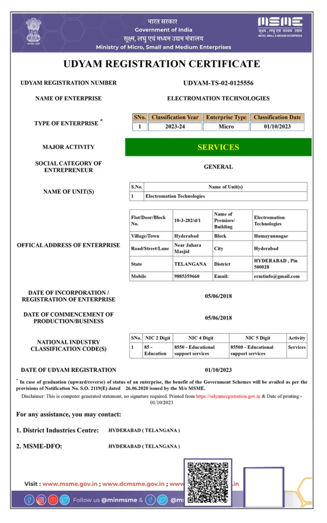 MSME Certificate_ Udyam Registration Certificate